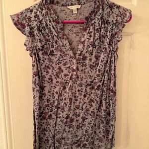 Lucky Brand Purple Floral Blouse